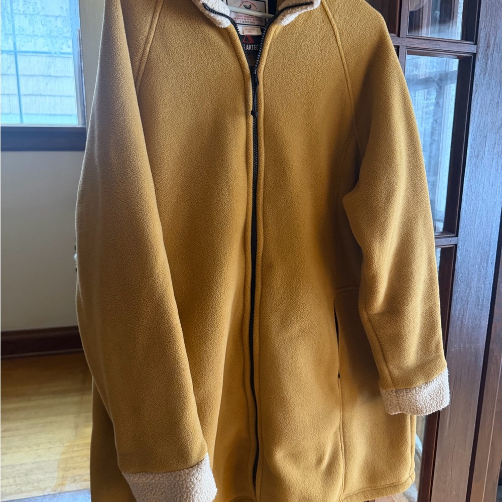 Warm Yellow Coat with Sherpa Lining